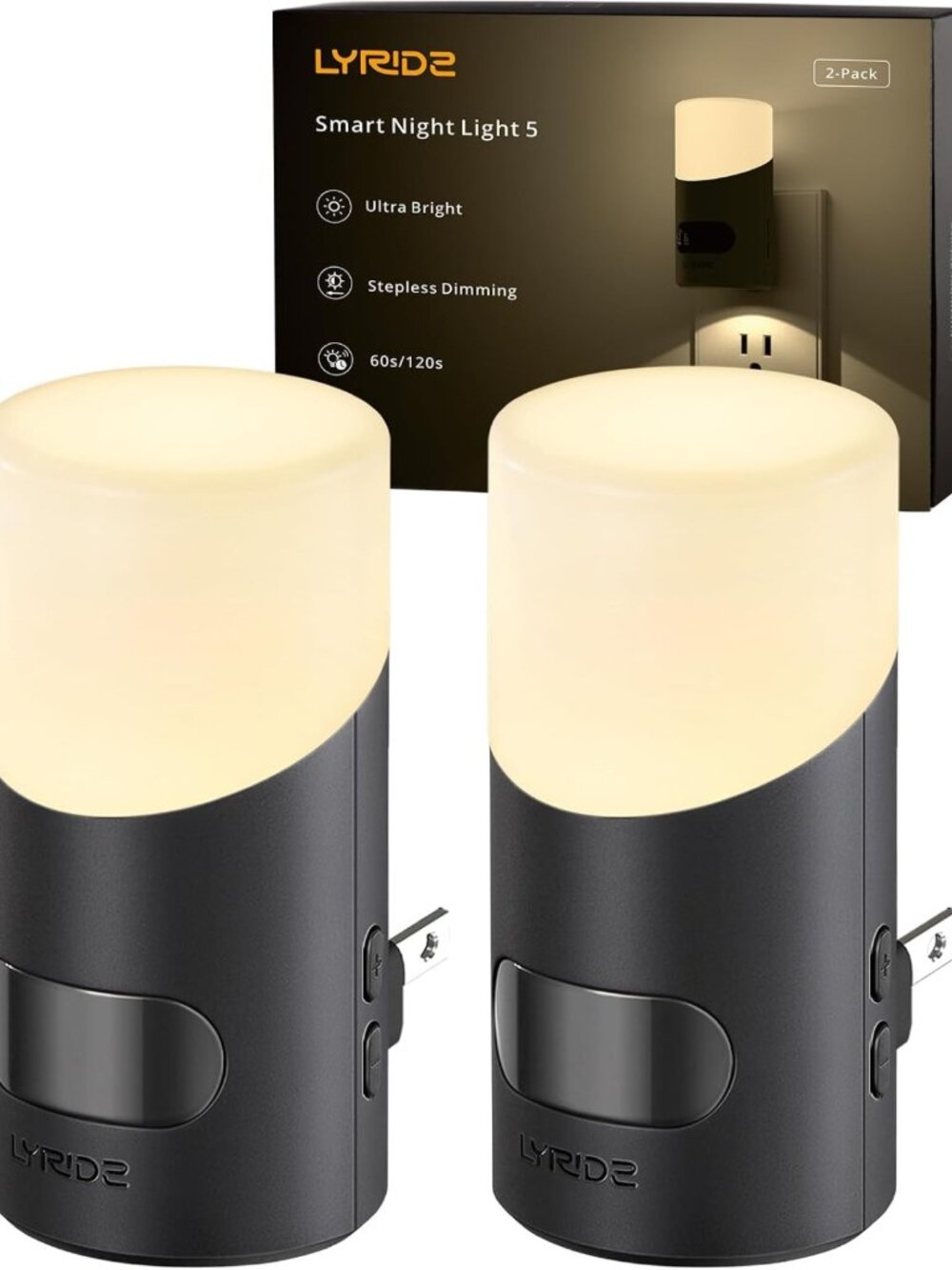 Dimmable LED Night Lights with Motion Sensor, 2 Pack for Bedroom, Bathroom